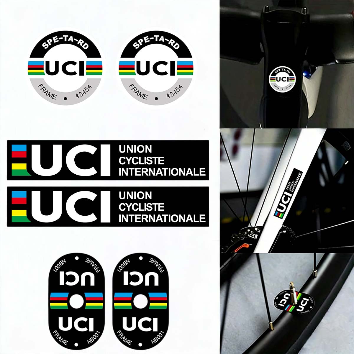 Mountain Biking Helmet - สติกเกอร์ติดเฟรมจักรยาน UCI วัสดุไวนิลทนทาน ติดเองได้ สำหรับตกแต่งจักรยานเสือหมอบ เสือภูเขา