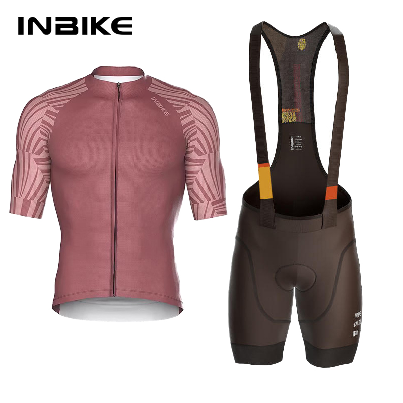 Mountain Biking Overalls - ชุดเสื้อและกางเกงปั่นจักรยาน INBIKE Pro Road สำหรับผู้ชาย แขนสั้น
