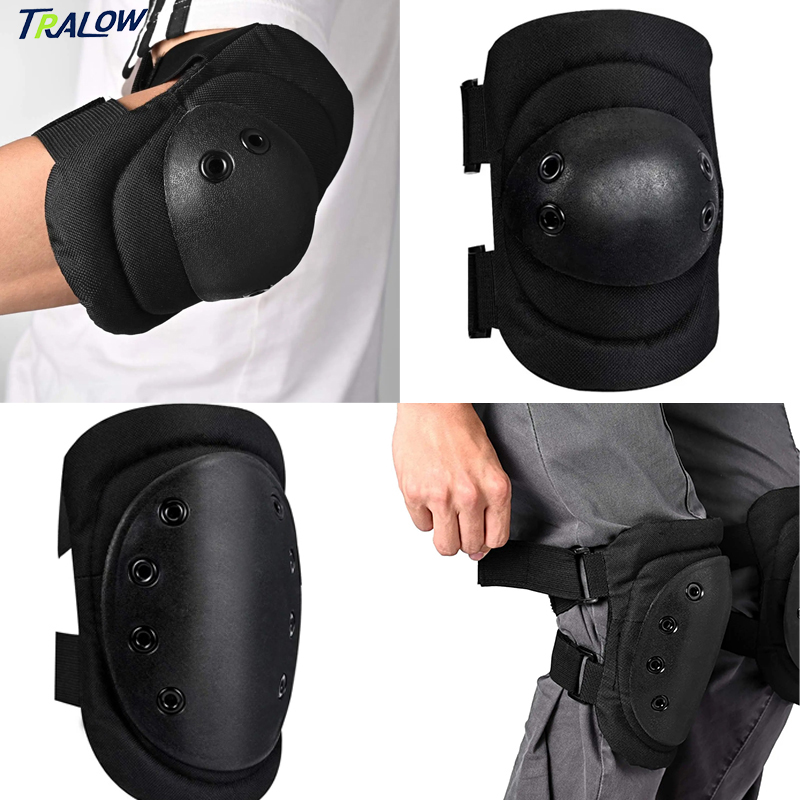 Mountain Biking Knee And Elbow Pads - ชุดแผ่นป้องกันเข่า ข้อศอก และข้อมือ TRALOW 4in1 แบบ