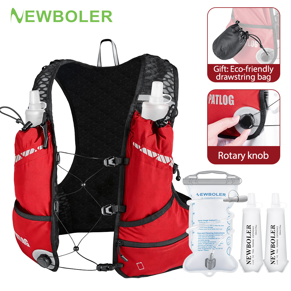Mountain Biking Vest - NEWBOLER กระเป๋าเป้สะพายหลังสำหรับวิ่งเทรลกลางแจ้ง น้ำหนักเบา สำหรับผู้หญิงและผู้ชาย กระเป๋าใส่น้ำสำหรับวิ่งแข่ง กระเป๋าสำหรับมาราธอนและปั่นจักรยาน
