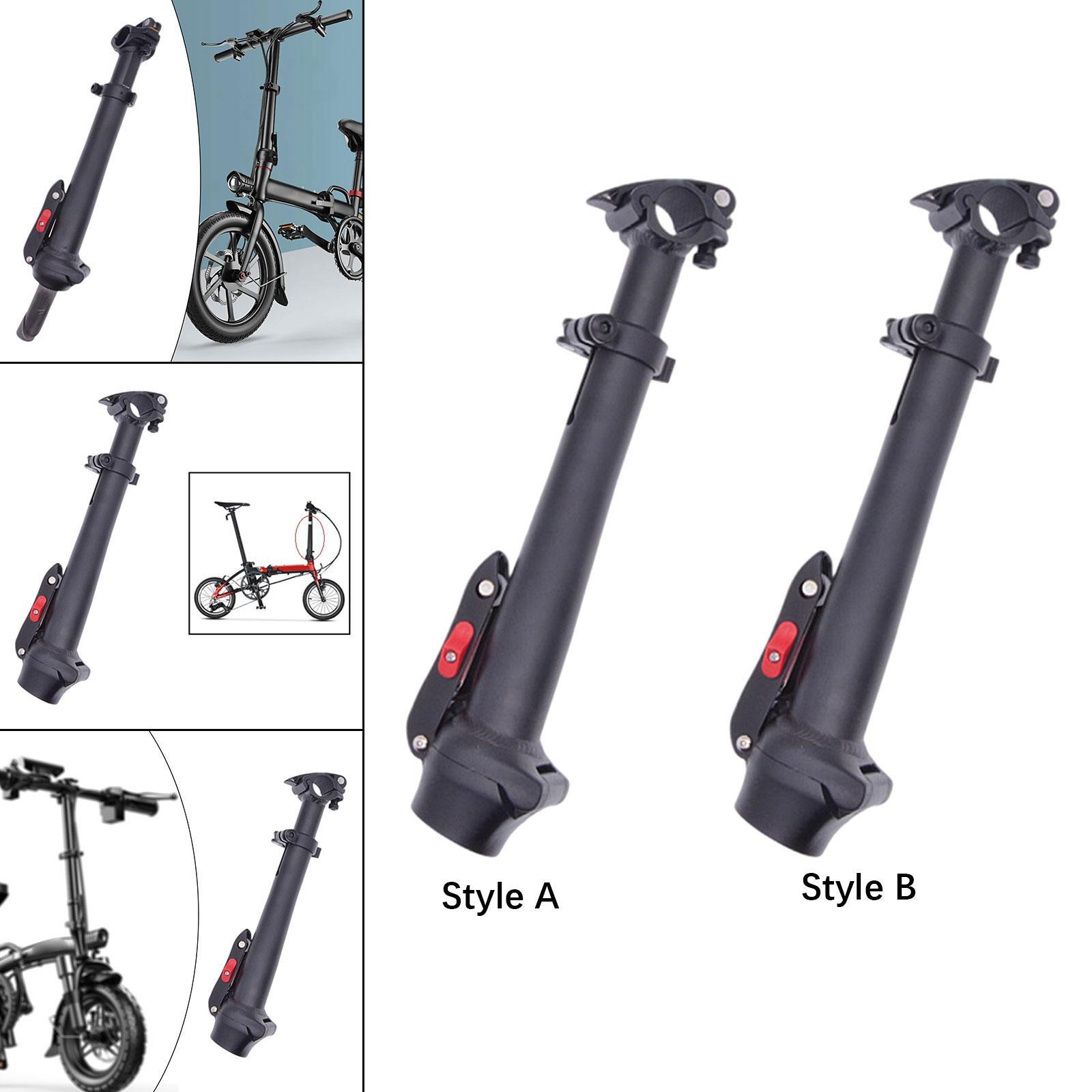 Handlebar Riser Stem - แฮนด์จักรยานอะลูมิเนียมแบบพับได้ สีดำ อะไหล่สำหรับจักรยาน
