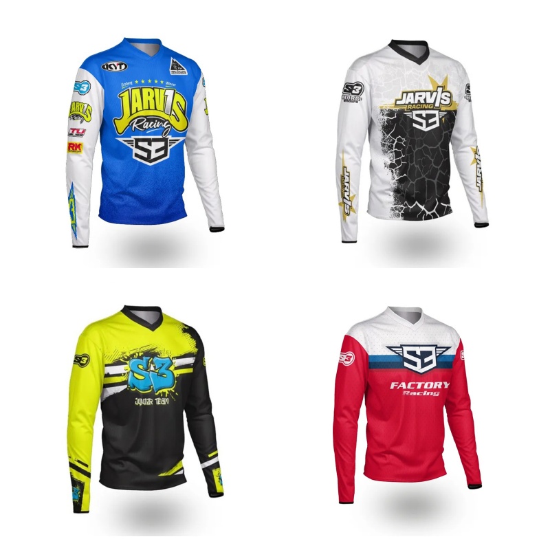Mountain Biking Trails - เสื้อเจอร์ซีย์แขนยาว S3 Parts Enduro สำหรับ DH