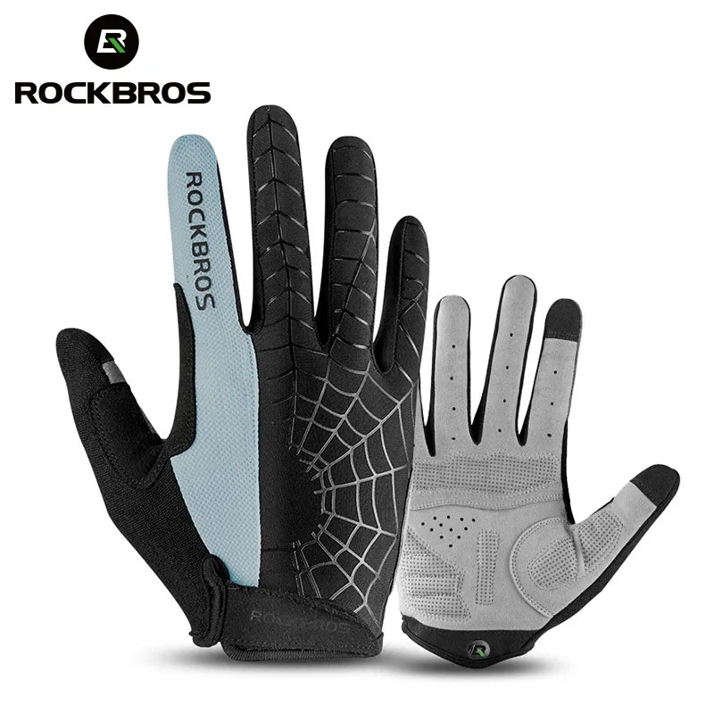 Mountain Biking Gear For Men - ROCKBROS ฤดูใบไม้ผลิถุงมือขี่จักรยานเต็มนิ้วระบายอากาศลื่นถุงมือจักรยานสําหรับผู้ชายผู้หญิงจักรยานเสือภูเขาถนนขี่เกียร์