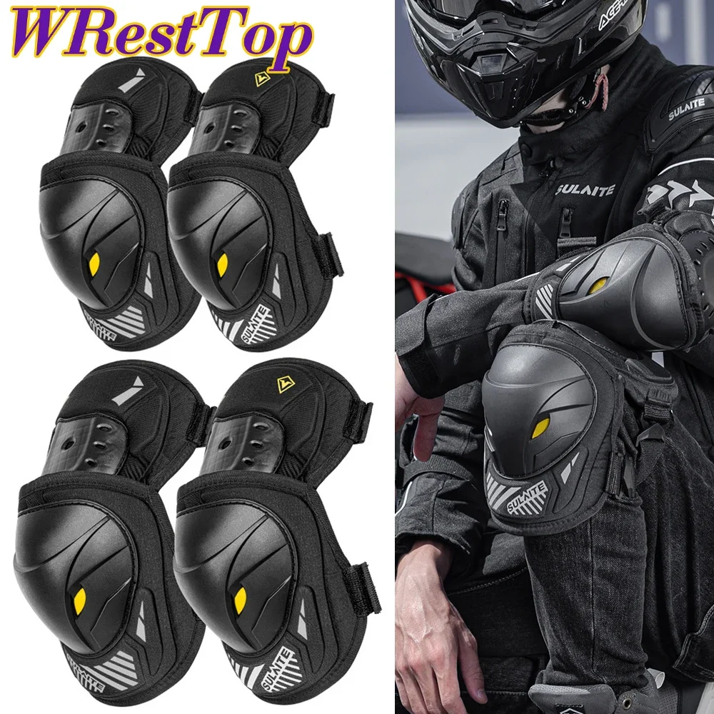 Mountain Biking Knee And Elbow Pads - อุปกรณ์ขี่มอเตอร์ไซค์ระดับพรีเมียม - ป้องกันได้อย่างเหนือชั้น! แผ่นรองป้องกันข้อศอกและหัวเข่าสำหรับรถมอเตอร์ไซค์วิบาก สำหรับการแข่งขันมอเตอร์ครอสและการปั่นจักรยานเสือภูเขา