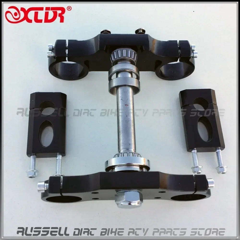 Handlebar Riser Stem - แฮนด์บาร์อลูมิเนียมสำหรับมอเตอร์ไซค์ ขนาด 22 มม. พร้อมตัวยึดสามทางและตัวเพิ่มความสูง 45