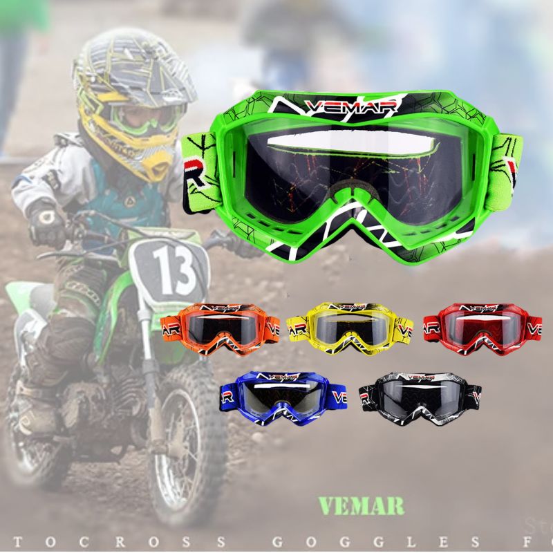 Mountain Biking Helmet - แว่นตาสำหรับขี่มอเตอร์ไซค์เด็ก Vemar แว่นตากันลมสำหรับเด็ก ขี่มอเตอร์ไซค์วิบาก MX MTB