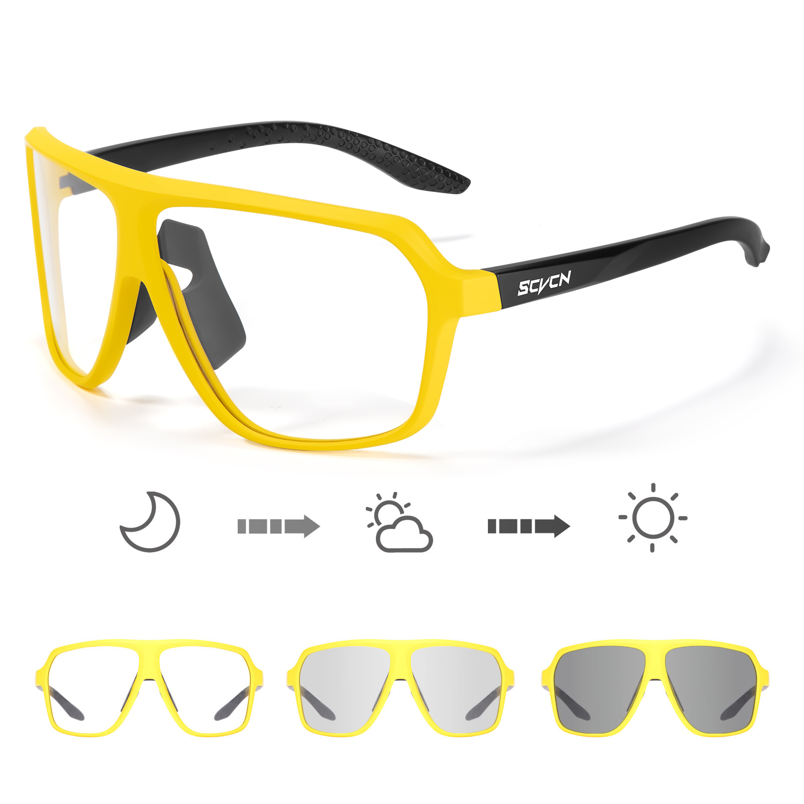 Mountain Biking Sunglasses - SCVCN แว่นตากันแดดสำหรับปั่นจักรยานแว่นตาจักรยาน MTB กีฬาแว่นตาเดินป่าแว่นตาขี่จักรยานแว่นตาจักรยานแว่นตาผู้หญิงผู้ชาย UV400 กลางแจ้ง