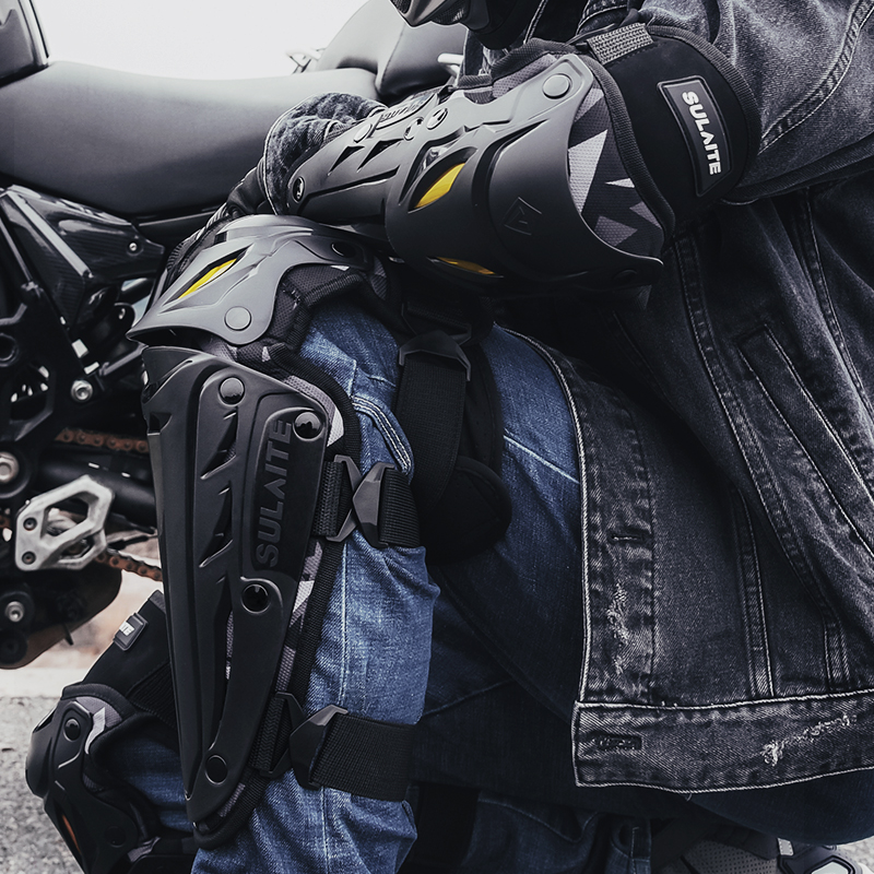 สนับเข่ามอเตอร์ครอส อุปกรณ์ป้อ - Mountain Biking Knee And Elbow Pads บทวิจารณ์และราคา